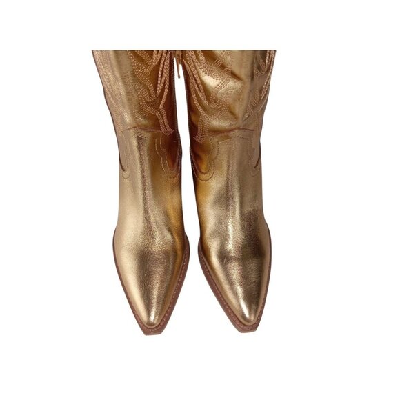 Coconuts By Matisse Agency Gold Tall Western Cowboy Boots Women's Size 6M - Picture 3 of 12